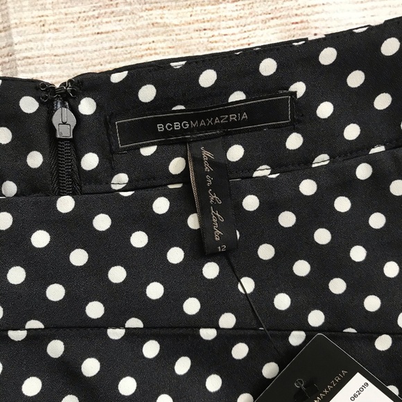 BCBGMaxazria Black and Polka Dot Skirt Size:12 - Picture 5 of 6